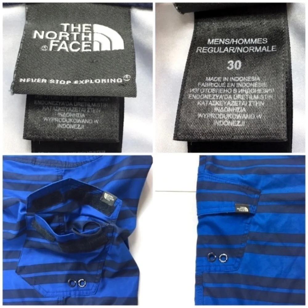 NORTH Face Melvich Stripe Swim Board Shorts UPF50 In Blue Size 30